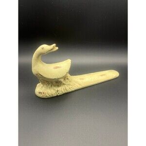 Rare Antique Shabby Chic Duck Cast Iron Door Stopper